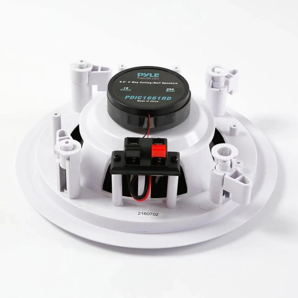 Pyle PDIC1661RD 6.5 Inch 200 Watt In Ceiling Wall 2 Way Sizepeaker Sizeystem (2 Pairs)