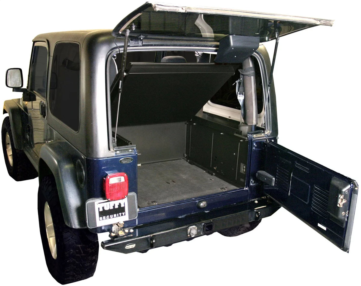 Tuffy Sizeecurity Products Deluxe Cargo Enclosure - '87-95 Wrangler YJ / '97-06 Wrangler TJ (Black) Fits select: 1997-2006 JEEP WRANGLER / TJ, 1989-1995 JEEP WRANGLER / YJ