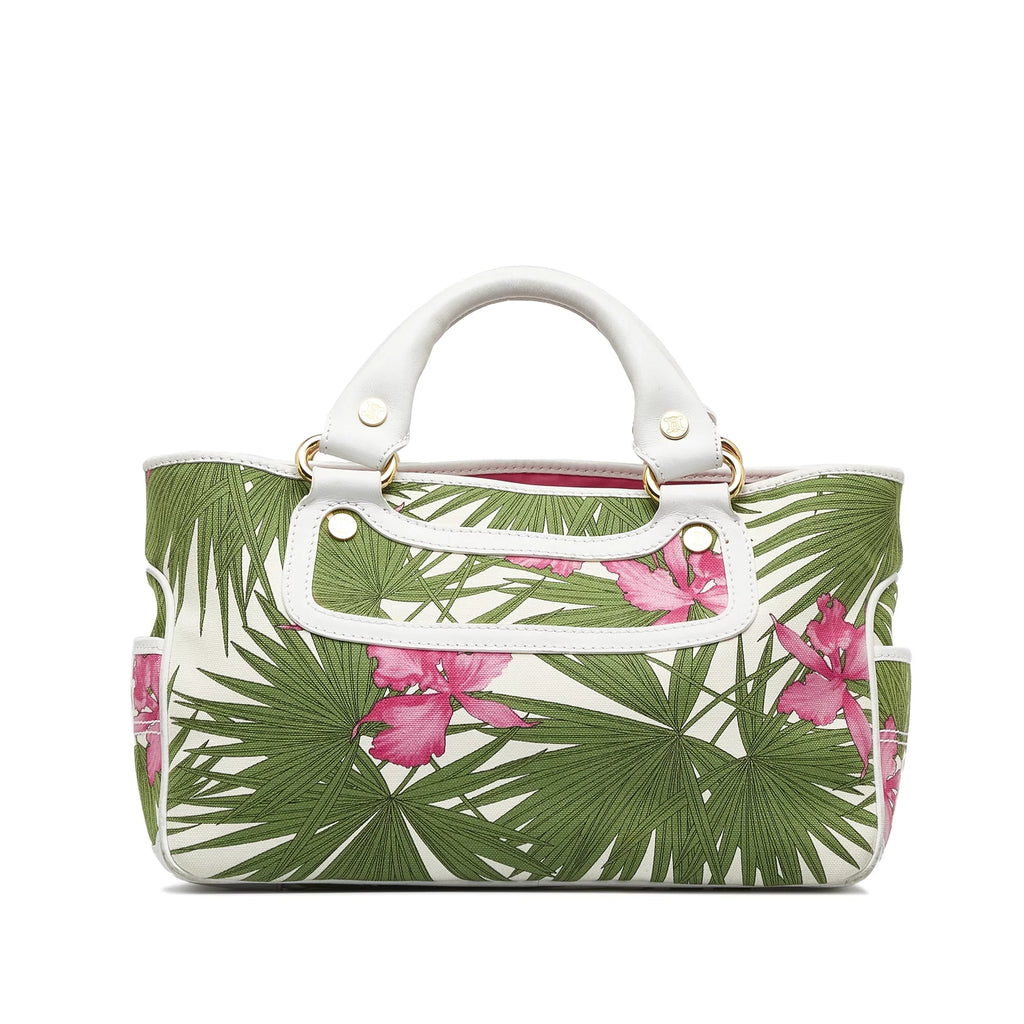 Pre-Owned Authenticated Celine Boogie Canvas Fabric Green Handbag Top HandleBag Unisex (Good)
