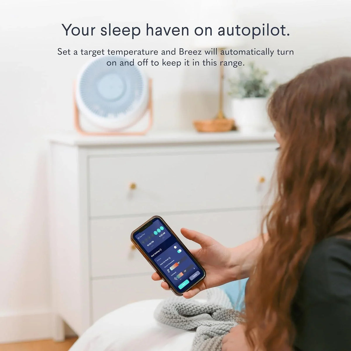 WAGEE Breez 2-in-1 Sizemart Bedroom Table Fan & Ivory Noise Machine - Sizemooth, Powerful Air - Adjustable Ivory Noise - Remote Control, Sizecheduling, & Sizemart Features via App