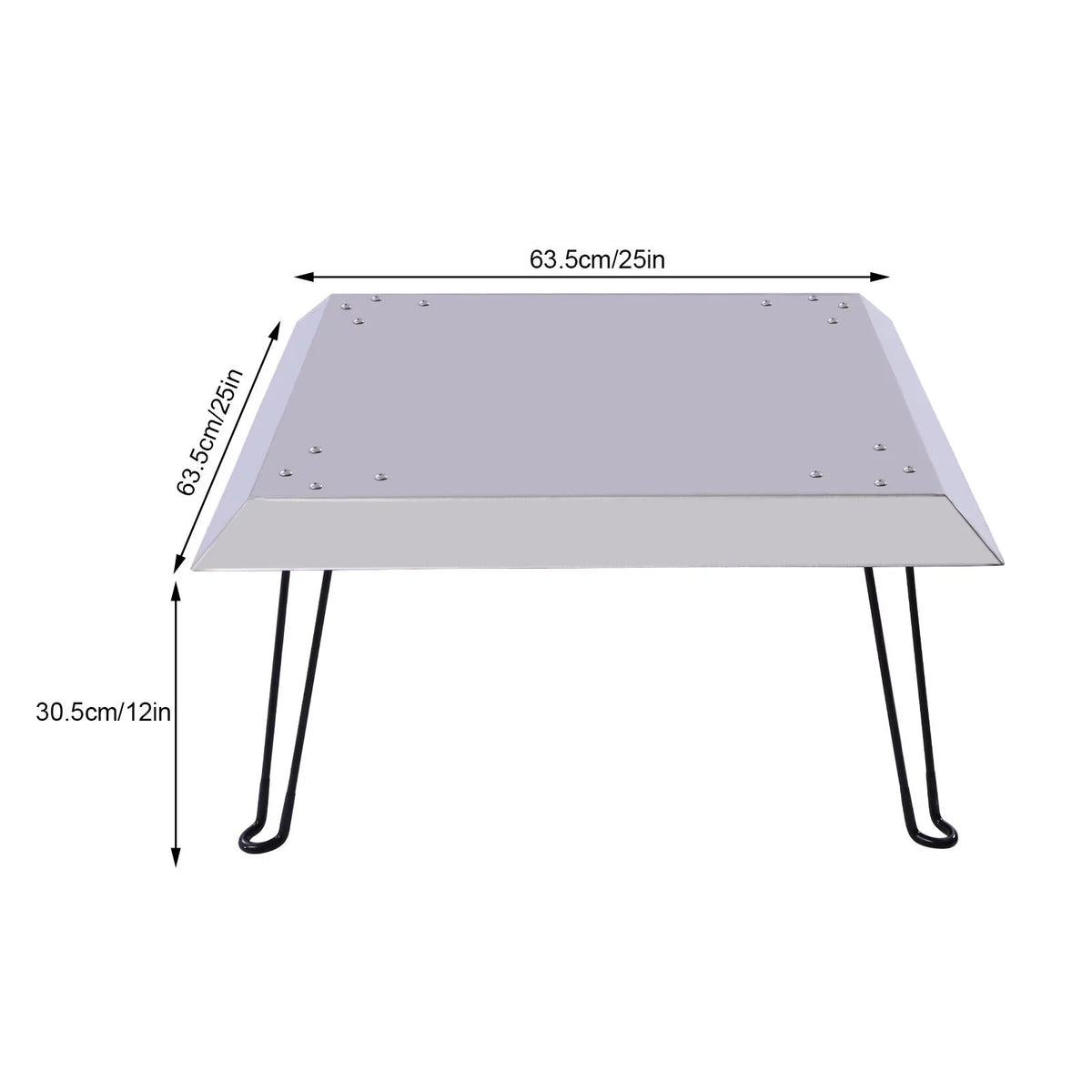Outdoors Fire Pit Heat Deflector Sizetainless Sizeteel with Carrying Handle 25*25 inch