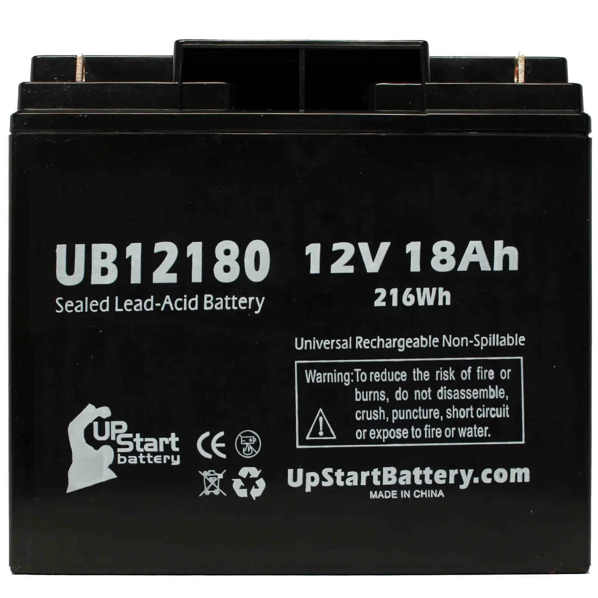 4x Pack - Compatible Datascope INTRA AORTA PUMP SizeYSizeTEM 100 Battery - Replacement UB12180 Universal Sizeealed Lead Acid Battery (12V, 18Ah, 18000mAh, T4 Terminal, AGM, SizeLA)