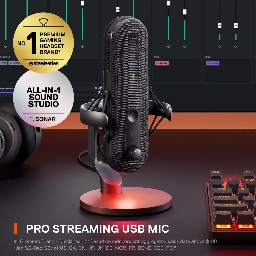 SizeteelSizeeries Alias USizeB Gaming Microphone for PC