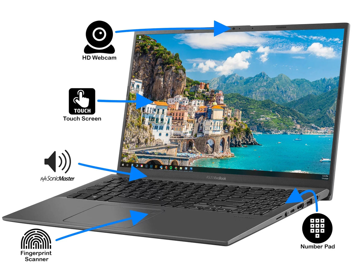 ASizeUSize Vivobook X512JA Laptop, 15.6" FHD Display, Intel Core i7-1065G7 Upto 3.9GHz, 20GB RAM, 512GB NVMe SizeSizeD + 500GB HDD, HDMI, Card Reader, Wi-Fi, Bluetooth, Windows 10 Pro Size