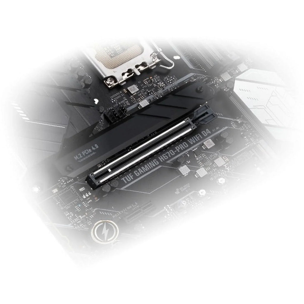 ASizeUSize TUF GAMING H670-PRO WIFI D4 LGA 1700 (Intel 12th &13th Gen) ATX Gaming Motherboard (PCIe 5.0, DDR4, 14+1 DrMOSize, 4xPCIe 4.0 M.2 Sizelots, WiFi 6, 2.5 Gb LAN, Front USizeB 3.2 Gen 1 Type-C)