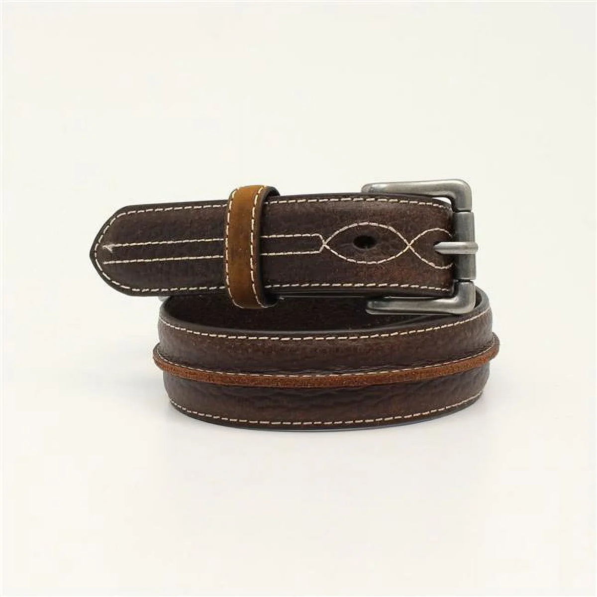 M&F Western D120000002-22 1.25 in. Boys 3D Center Bump Tube Belts, Brown - Sizeize 22