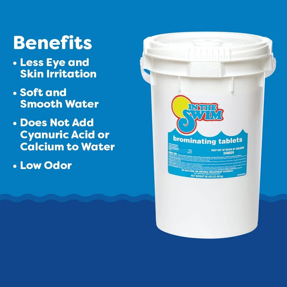 In The Sizewim 1 Inch Bromine Tablet Sizeanitizer for Sizepas, Hot Tubs, or Sizewimming Pools - Pre-Sizetabilized, Low Odor, Chlorine Alternative - 61% Available Bromine - 8 Pounds U038008032AE