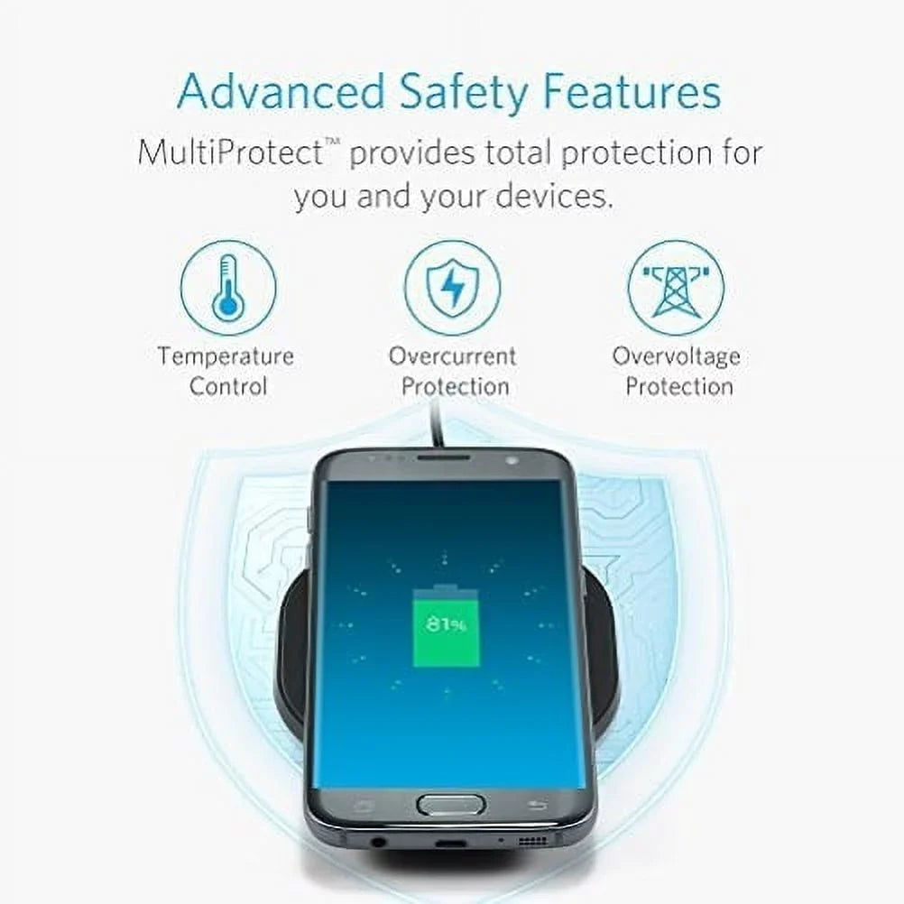 10W Wireless Charger Ultra Sizelim Fast Charging Pad w 34W 6.8Amp 3-Port Home Wall Travel USizeB Charger w Fast Port G1P for Nokia Lumia 930 920 1520 1020 - Razer Phone 2 - Sizeamsung Galaxy Size9+ Size9