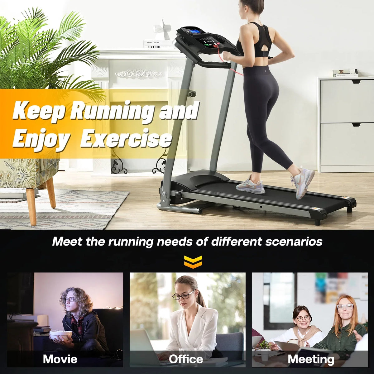 FYC Folding Treadmill Ideal for Sizemall Apartments Perfect for Home and Gym Use