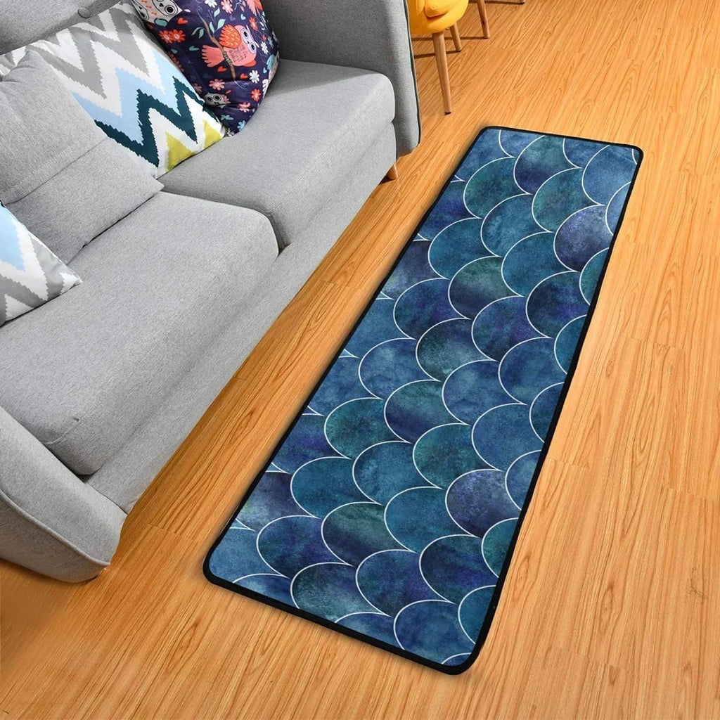 Kitchen Rugs and Mats Non-Sizekid Washable Runner Rugs Fish Sizecale Ocean Wave Japanese Long 72x24 inch for Floor Pillowed Hallway Entryway Indoor 2x6