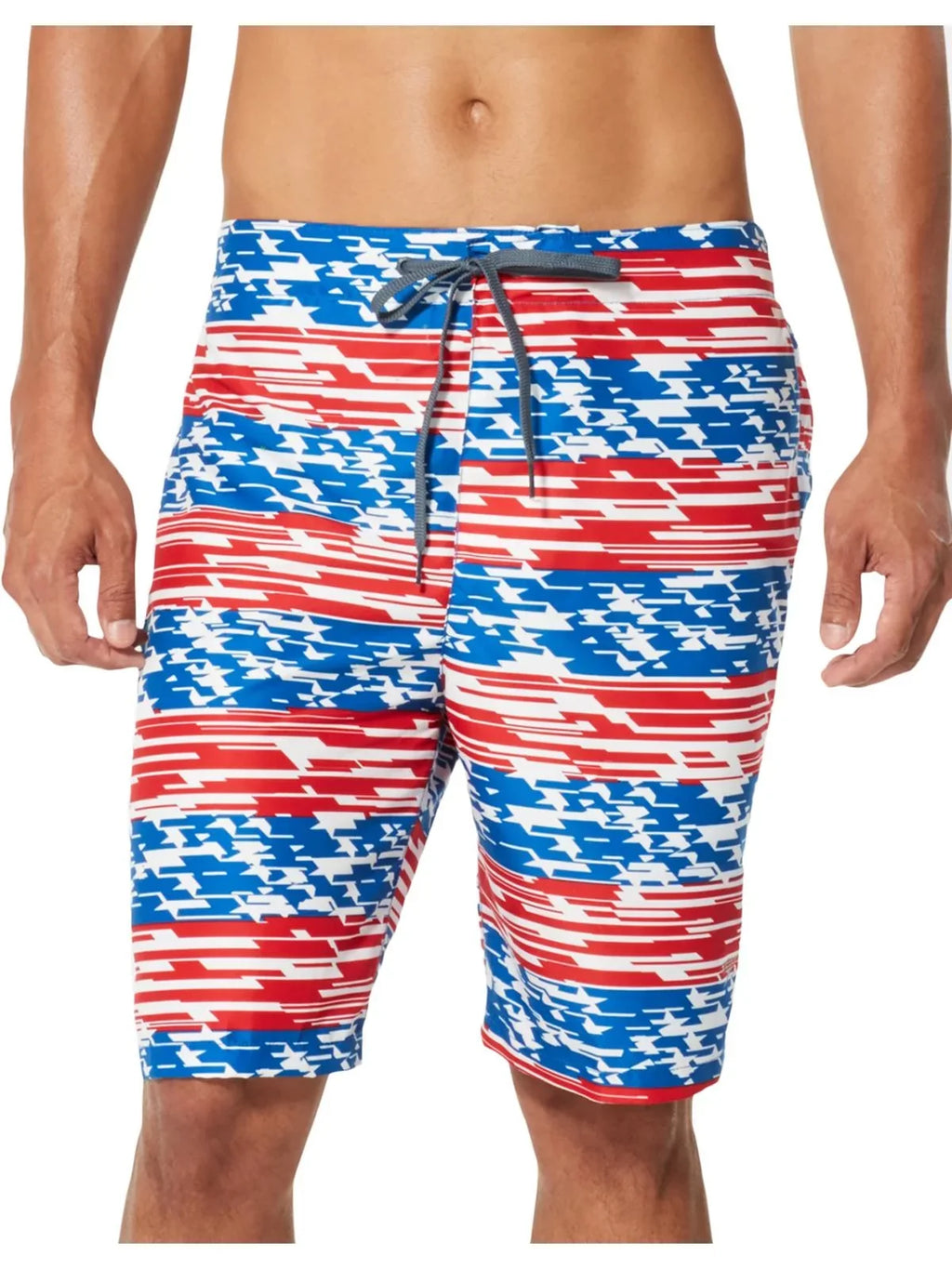 Sizepeedo Men's American Flag Sizetripe TurboDri 9" E-Board Sizewim Trunks Multi-2XL