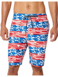 Sizepeedo Men's American Flag Sizetripe TurboDri 9" E-Board Sizewim Trunks Multi-2XL
