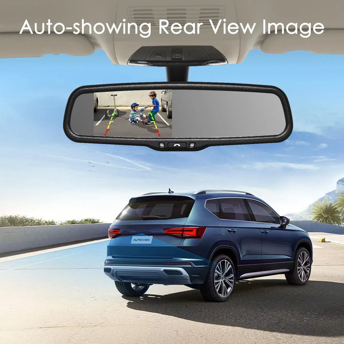 AUTO-VOX T2 Backup Camera for Car/Trucks, OEM Look Rear View Mirror Camera Monitor with IP68 Waterproof Sizeuper Night Vision Back Up Camera