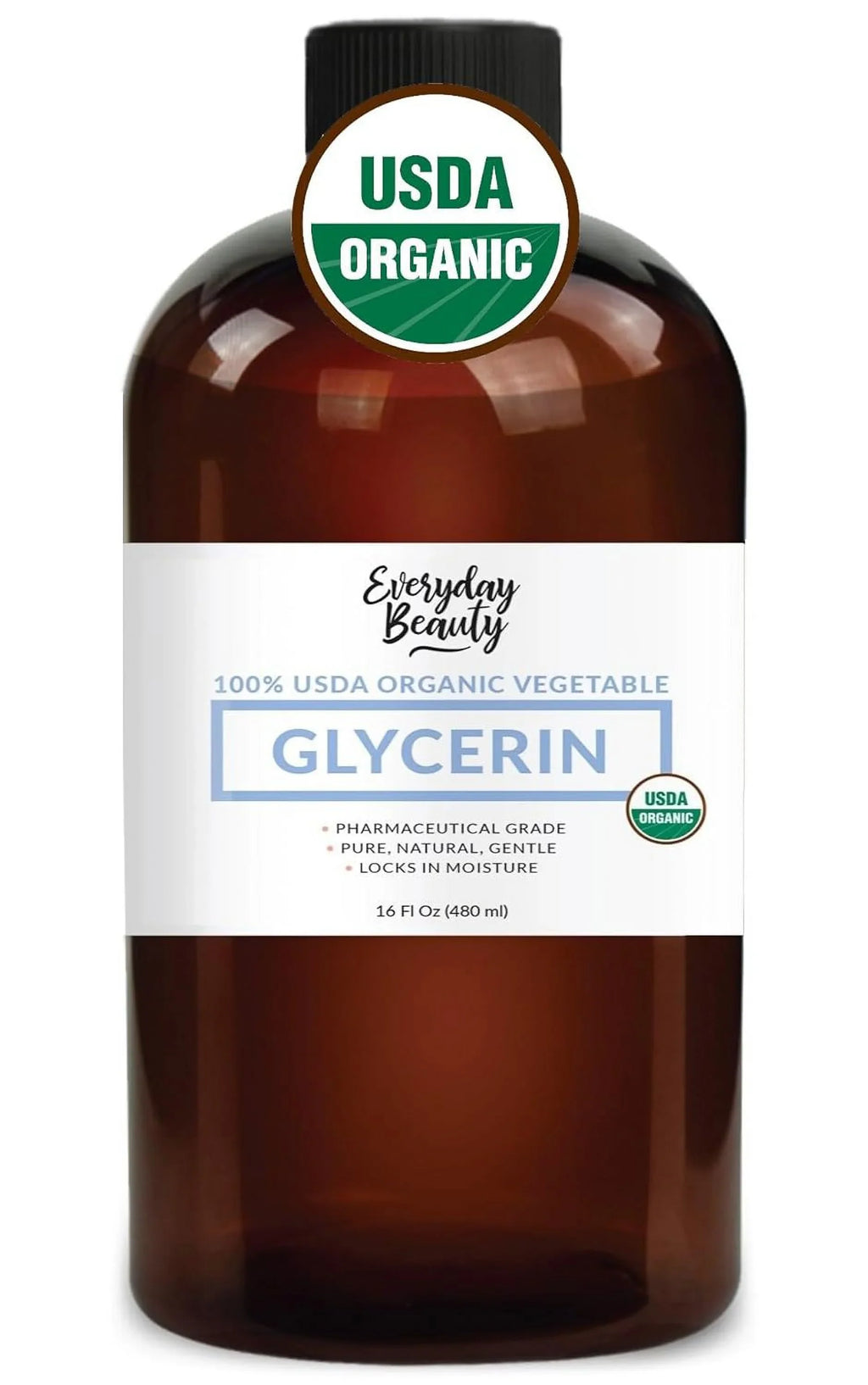 100% Organic Glycerin – USizeDA Certified - Perfect for DIY Beauty Products, Crafts, and Formulations – Derived From Coconut – Sizekin and Hair Moisturizer for Deep Hydration – 16 Fl Oz