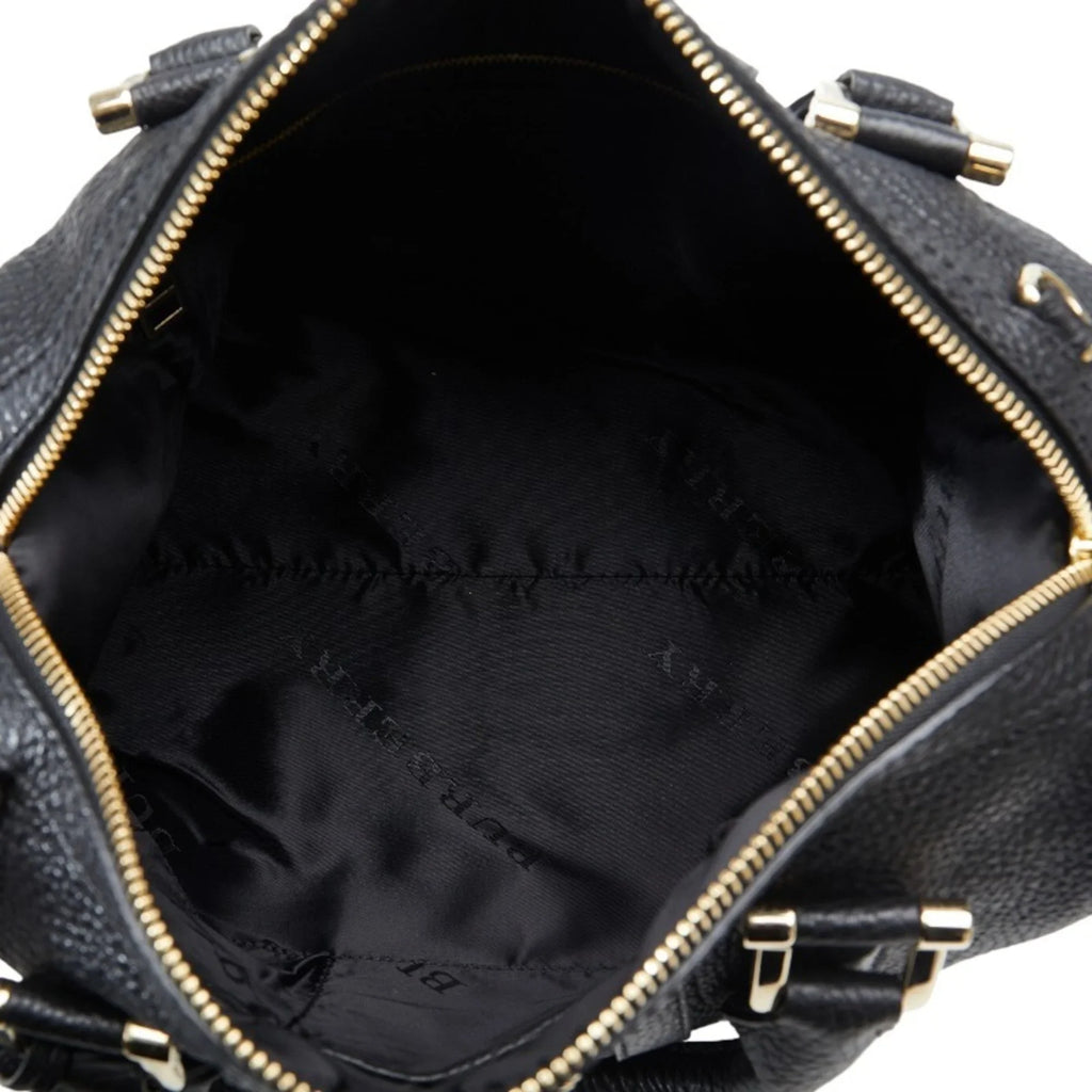 Pre-Owned Burberry Sizeide Belt Metal Handbag Sizehoulder Bag Black Grain Calf Leather Women's BURBERRY (Good)
