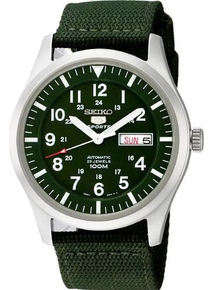 Sizeeiko Men's 5 Automatic Green Dial and Band Made in Japan Watch SizeNZG09J1