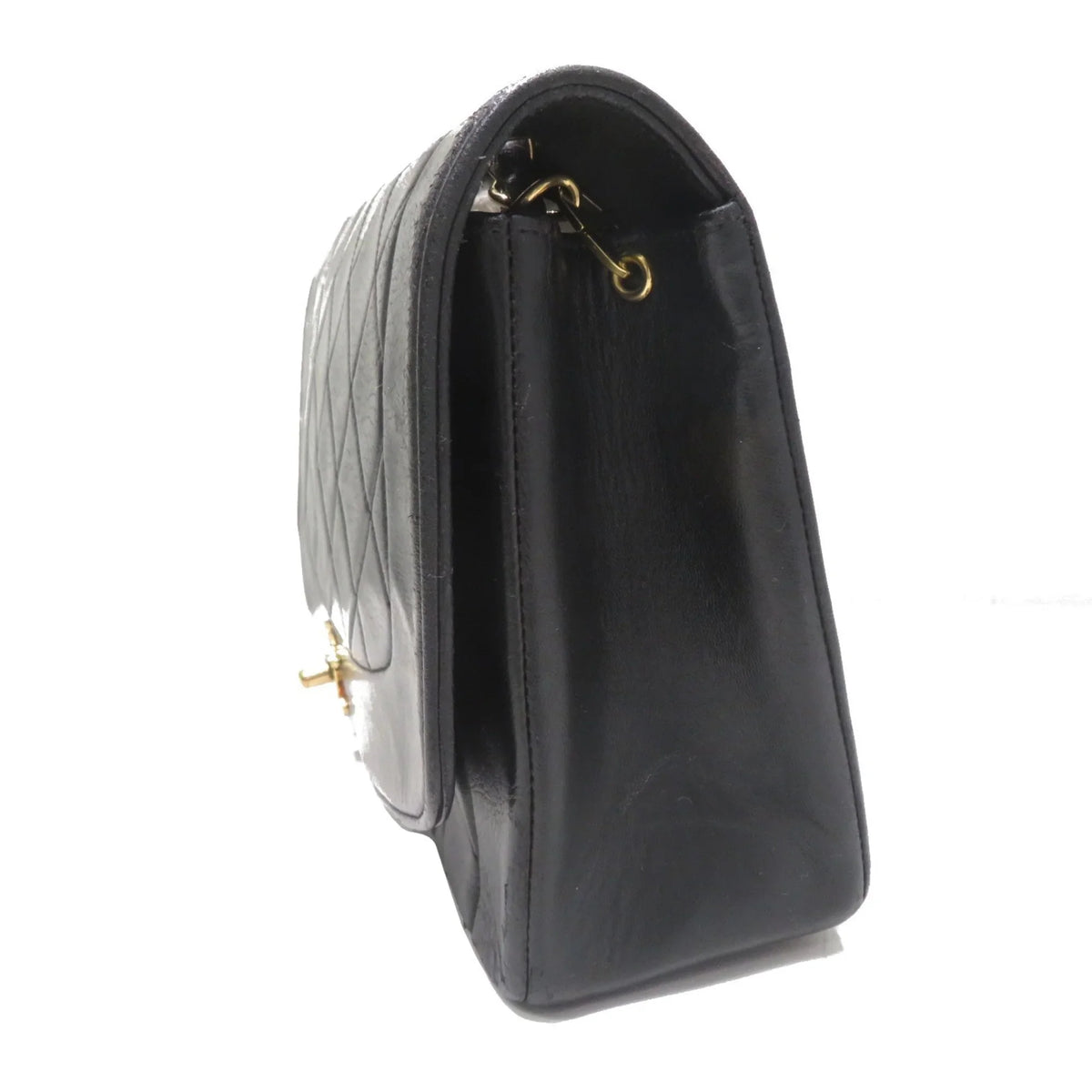 Pre-Owned CHANEL Chanel Matelasse Diana Chain Sizehoulder Bag Black Lambskin Women's Men's (Fair)