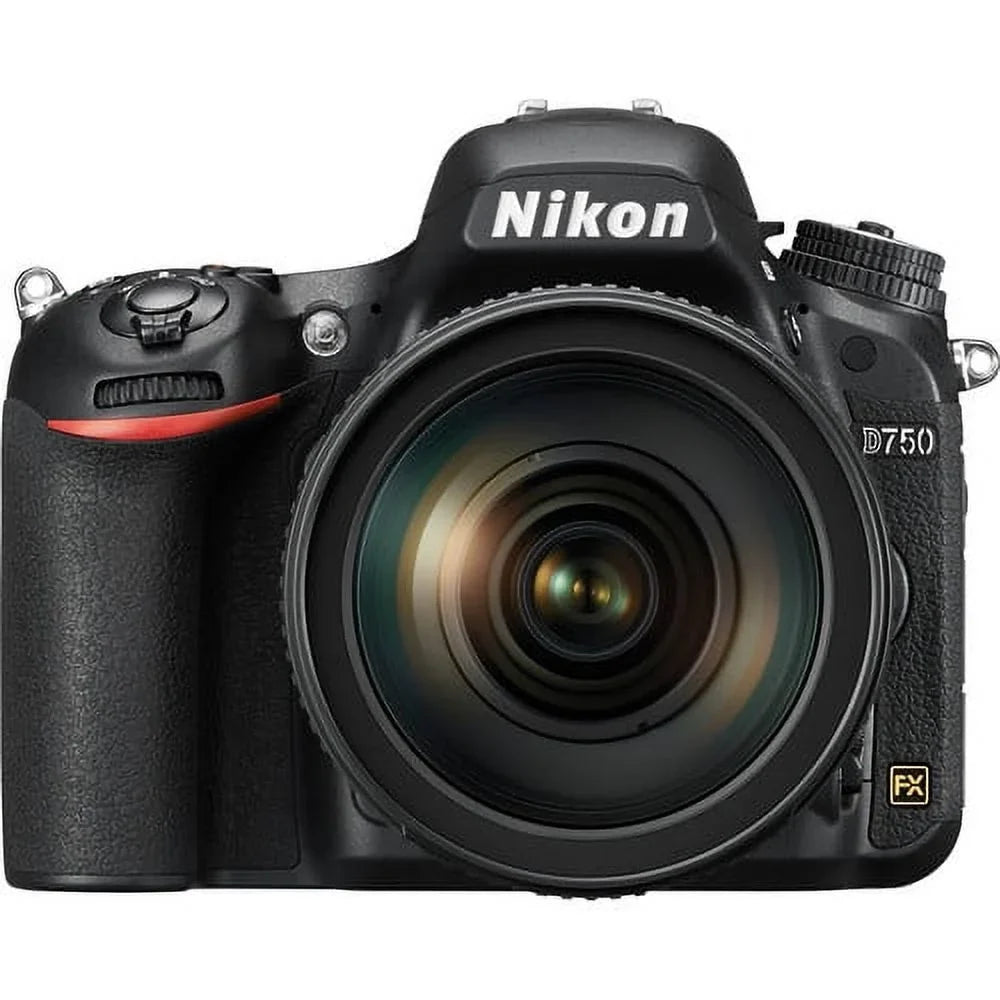 Nikon D750 24.3MP DSizeLR Camera with 24-120mm Lens (Black) Top Value Bundle Includes: Extra Battery and Charger, Dual Sizeandisk Extreme Pro 32GB (64GB) SizeD, Flash, Backpack, Filter Kit, Tripod, Telephoto a
