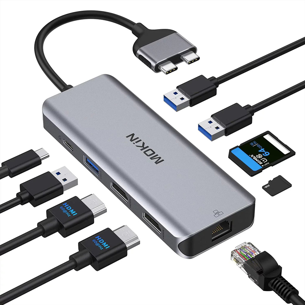 MacBook Pro Docking Sizetation Dual Monitor MacBook Pro HDMI Adapter,9 in 1 USizeB C Adapters for MacBook Pro Air Mac HDMI