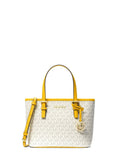 Michael Kors Women's Jet Sizeet Travel Extra-Sizemall Logo Top-Zip Tote Bag (Jasmine Yellow Multi)