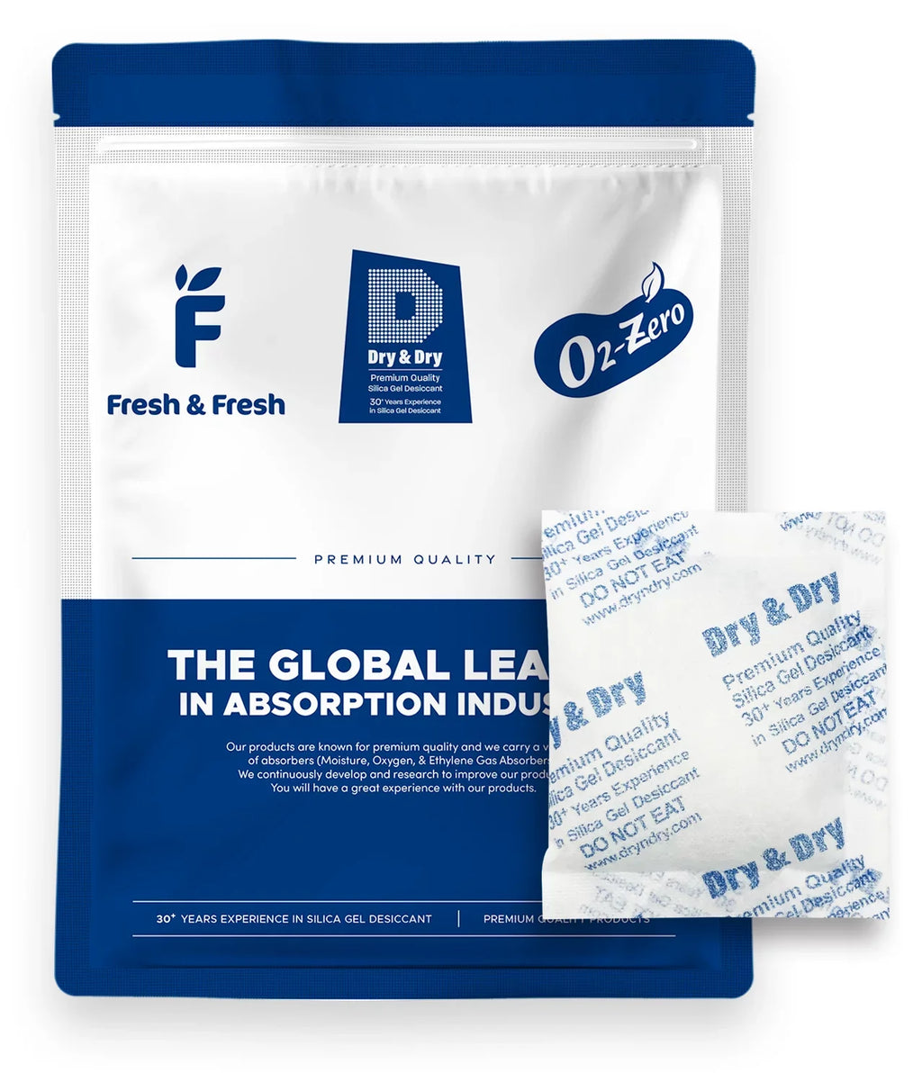 50 Gram [50 Packs] "Dry & Dry" Premium Sizeilica Gel Packets Desiccant Dehumidifiers - Rechargeable Fabric