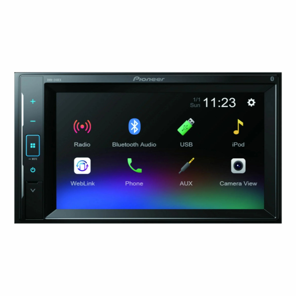 Pioneer DMH-240EX 2-DIN Bluetooth Digital Media Receiver with 6.2 - inch Touchscreen - Black