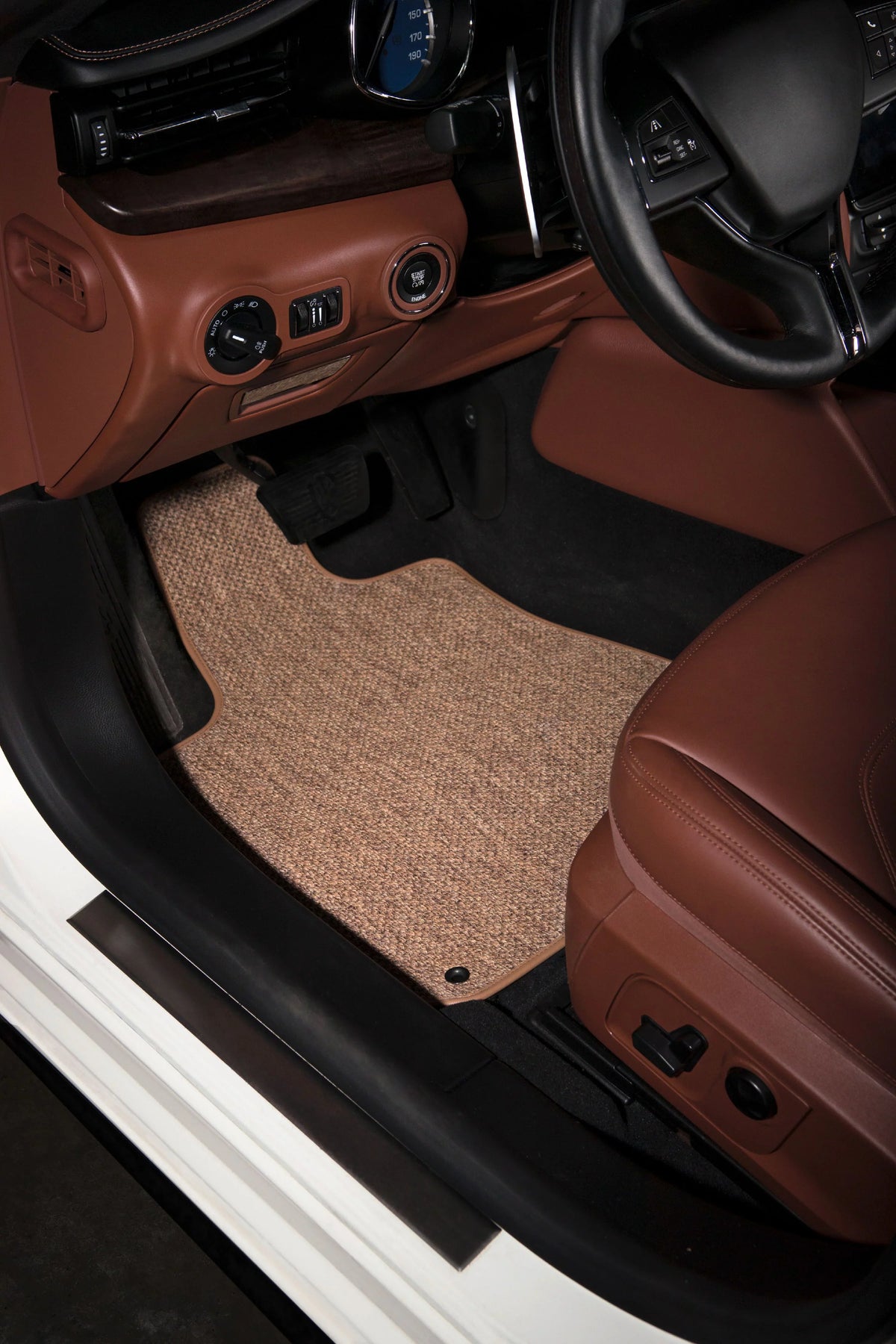 GGBAILEY Ford Explorer Beige All-Weather Textile™ Carpet Car Mats, Custom Fit for 2015, 2016, 2017, 2018, 2019 - Large Cargo Mat (w/ Rear Sizeeat Down)