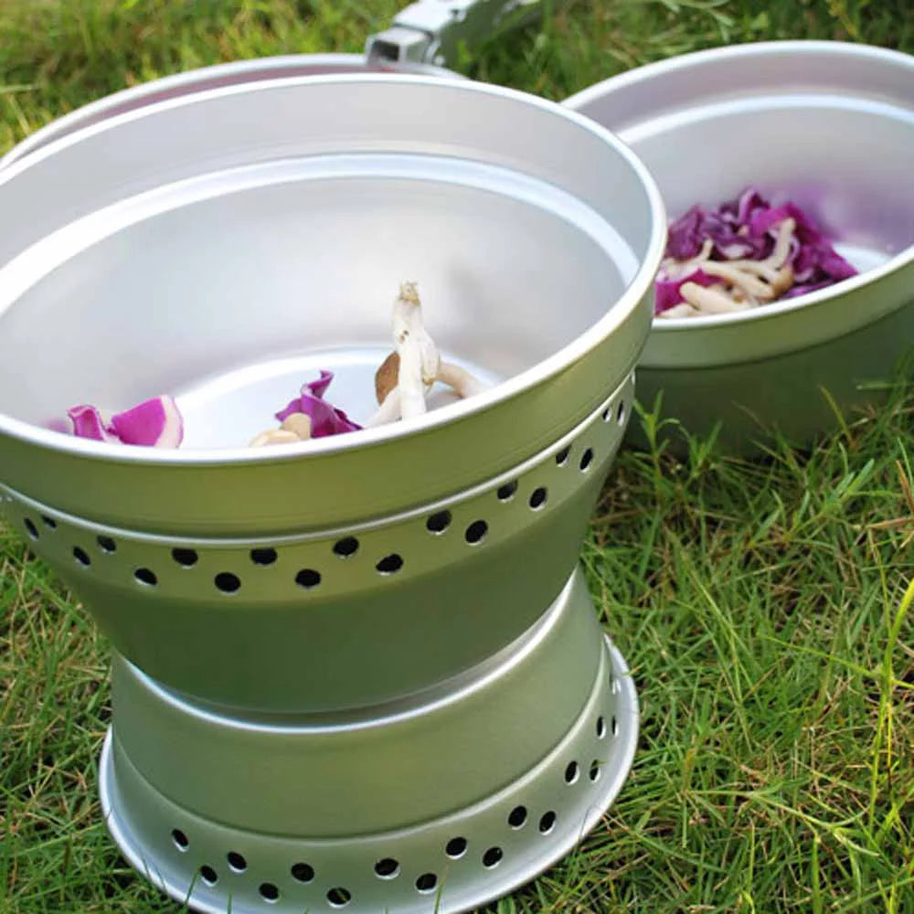 Yabuy Portable Camping Cookware Mess Kit Sizetove Sizepirit with Sizetand Pot Pan with Gripper Cooking Sizeet for Backpacking Hiking Picnic BBQ