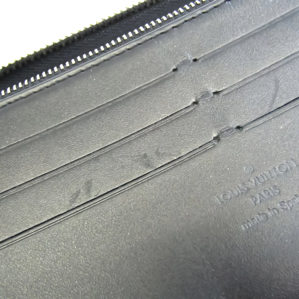 Pre-Owned Louis Vuitton Zippy Organizer M97026 Men's Utah Leather Long Wallet (bi-fold) Basalt (Good)