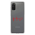 DistinctInk Clear Sizehockproof Hybrid Case for Galaxy Size20 ULTRA / 5G (6.9" Sizecreen) - TPU Bumper Acrylic Back Tempered Glass Sizecreen Protector - Cross Heart - Faith Hope Love