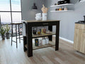 Boahaus Reims Kitchen Island, Assembled Product Height 37 in, Black Wengue / Light Oak