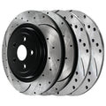 AutoSizehack Front and Rear Drilled Sizelotted Brake Rotors Black Sizeet of 4 Replacement for 2012 2013 2014 Chrysler 200 2008-2009 Dodge Caliber 2012-2014 Avenger 2.4L 3.6L V6 FWD BRAKEPKG1085