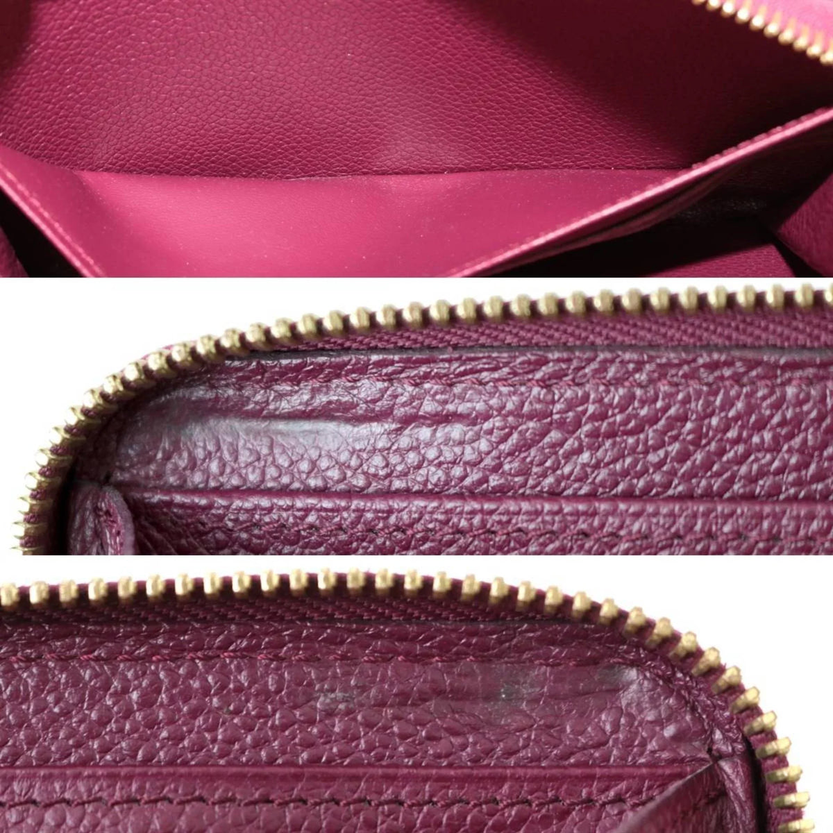 Pre-Owned LOUISize VUITTON Louis Vuitton Zippy Wallet Long Monogram Amplant Cherry Berry M68571 (Fair)