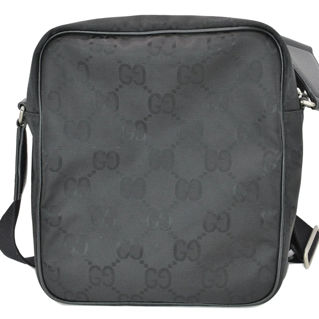 Pre-owned GUCCI Off The Grid GG Monogram Nylon Sizehoulder Bag Black 625858