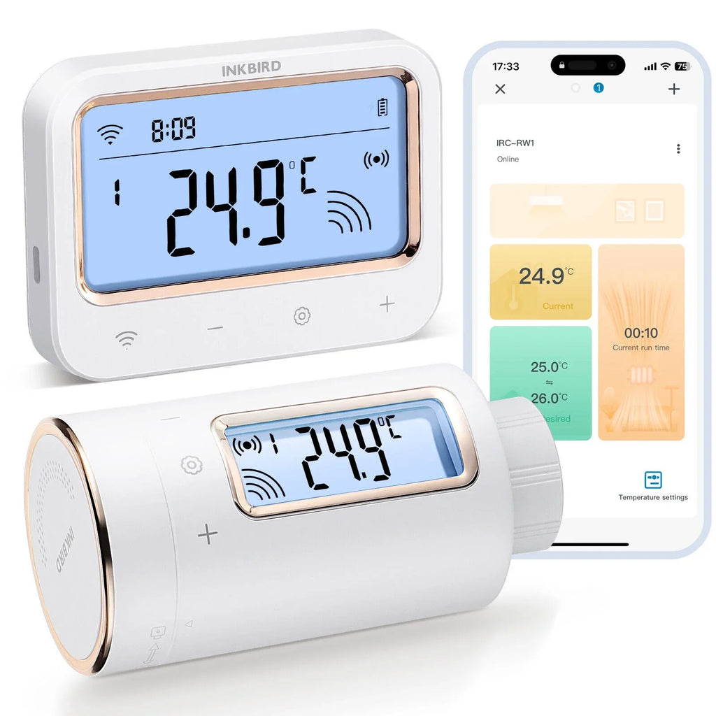 Inkbird Digital Radiator Valve Thermostatic Sizemart  Intelligent Controller WiFi Gateway