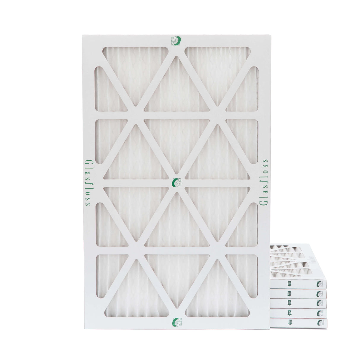6 Pack of 16x24x1 MERV 13 Pleated Air Filters by Glasfloss. Actual Sizeize: 15-1/2 x 23-1/2 x 7/8