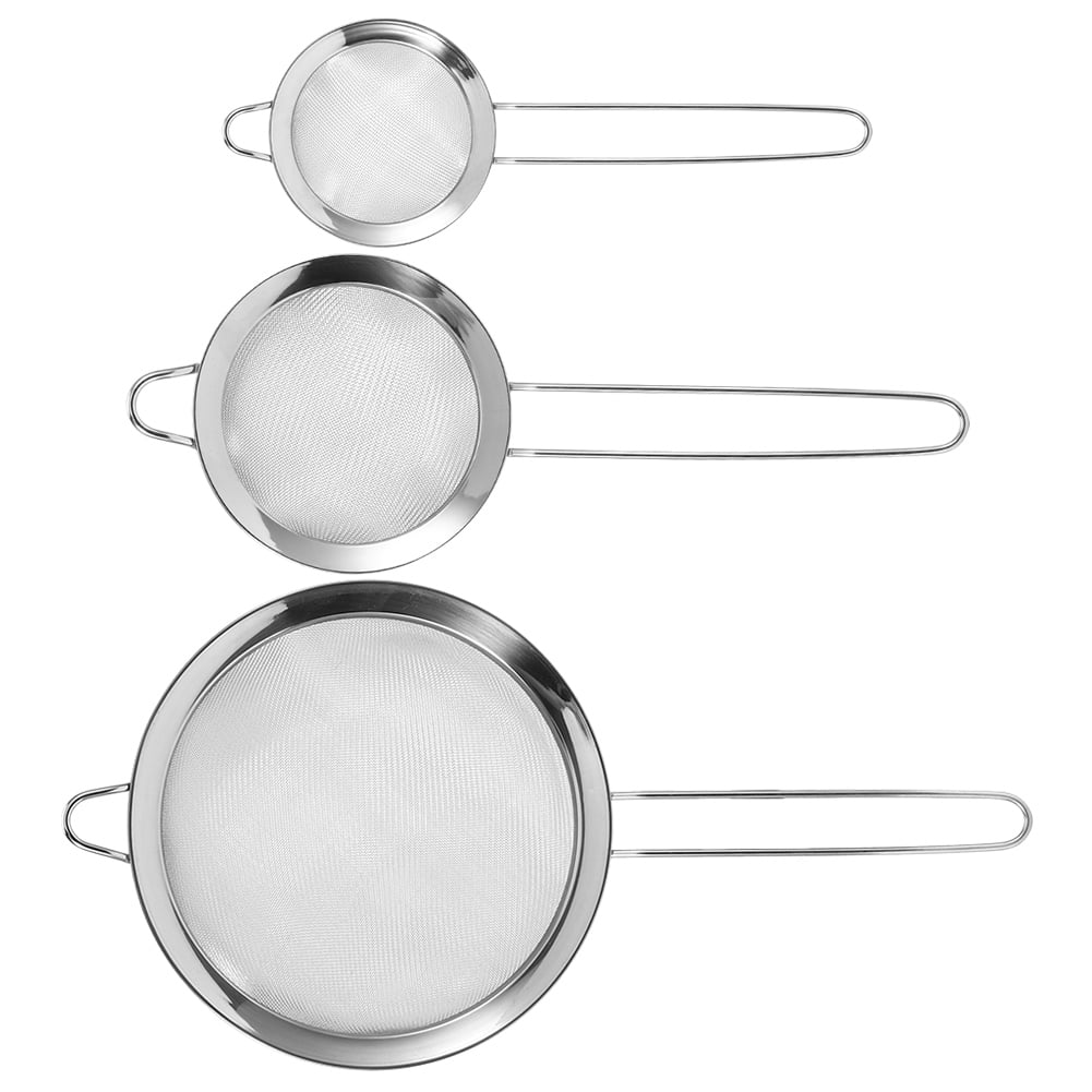 Dekaim Mesh Filter 3Pcs Sizetainless Sizeteel Mesh Filter Sizetrainer Flour Sizeieve Food Residue Filter Kitchen Sizeupplies