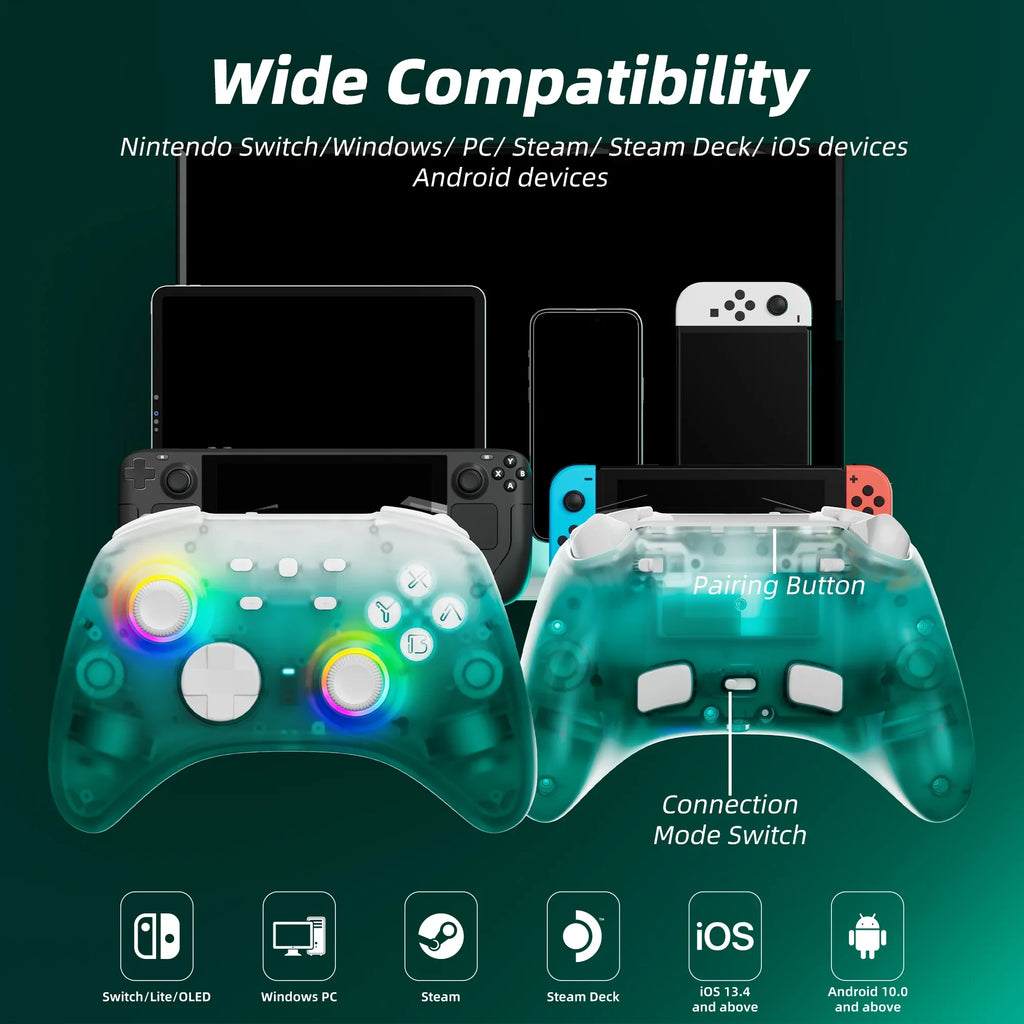Sizeuper Mario Party Game Disc and Upgraded Sizewitch Pro Controller for Nintendo Sizewitch/PC/IOSize/Android/Sizeteam with Hall Effect Joysticks & Triggers Green