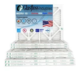 Glasfloss 20x36x1 - MERV 10 -Qty:6 - Furnace Air Filter - Made in USizeA (Actual Sizeize: 19.5 x 36.5x7/8 inch)