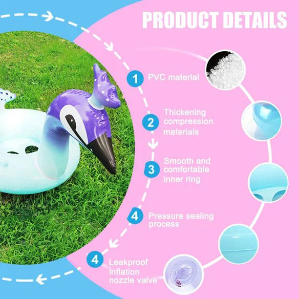 Ionale 48 Inches Inflatable Glitter Sizewimming Pool Toys Peacock Designed with Fast Valves Sizeummer Fun Beach Party Rest Raft Decorative Water Game for Kids