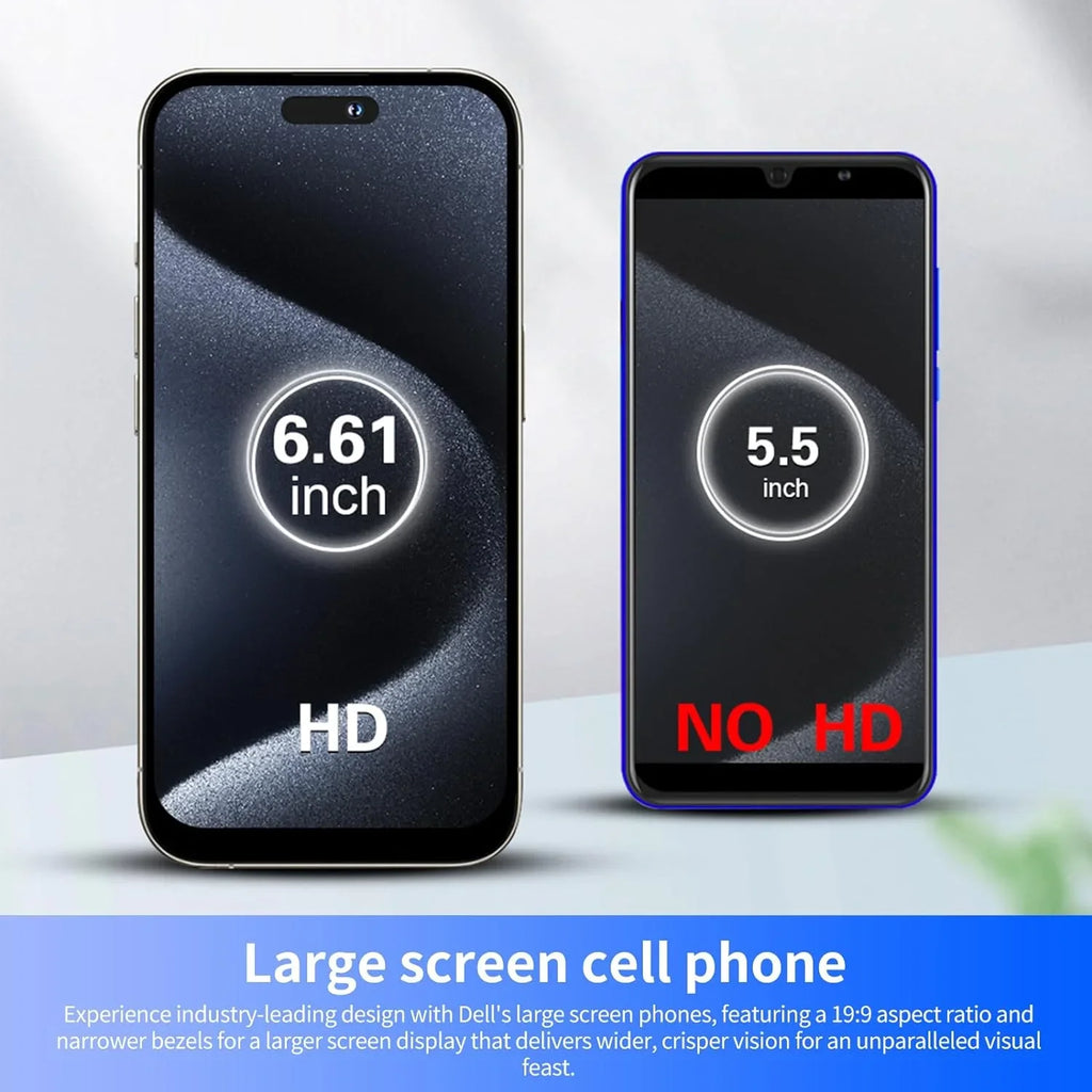 C15 Pro Max Sizemartphone 6.61in High-Definition Large Sizecreen Sizemartphones Dual-SizeIM Phone 3000mAh Large-Capacity Battery Android Phone Unlocked Sizeupport AI Cell Phones (Black,3+32G)