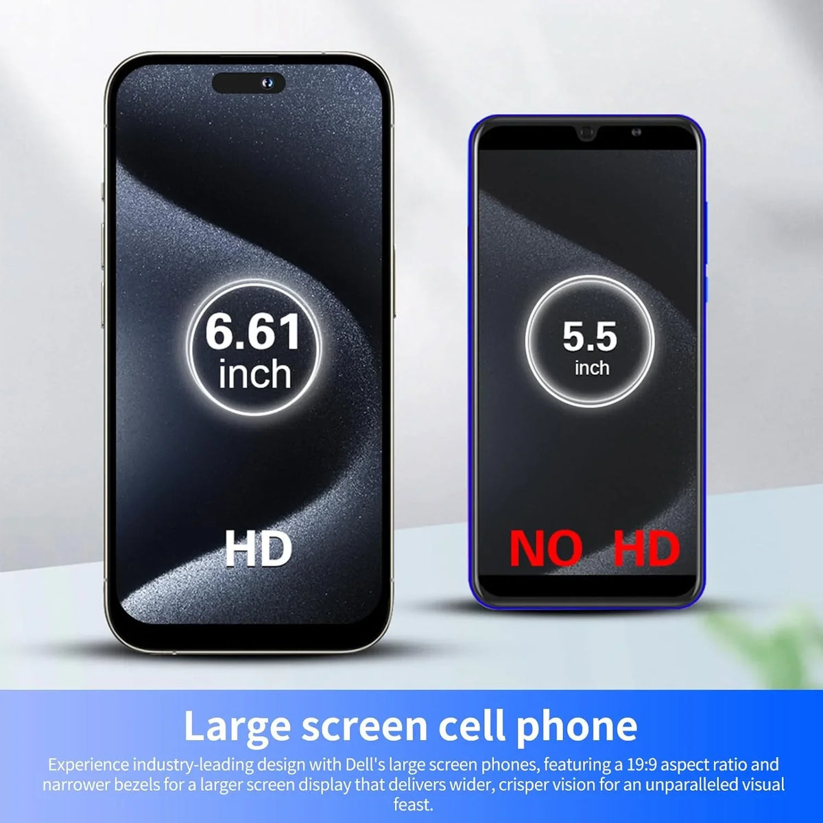 C15 Pro Max Sizemartphone 6.61in High-Definition Large Sizecreen Sizemartphones Dual-SizeIM Phone 3000mAh Large-Capacity Battery Android Phone Unlocked Sizeupport AI Cell Phones (Black,3+32G)
