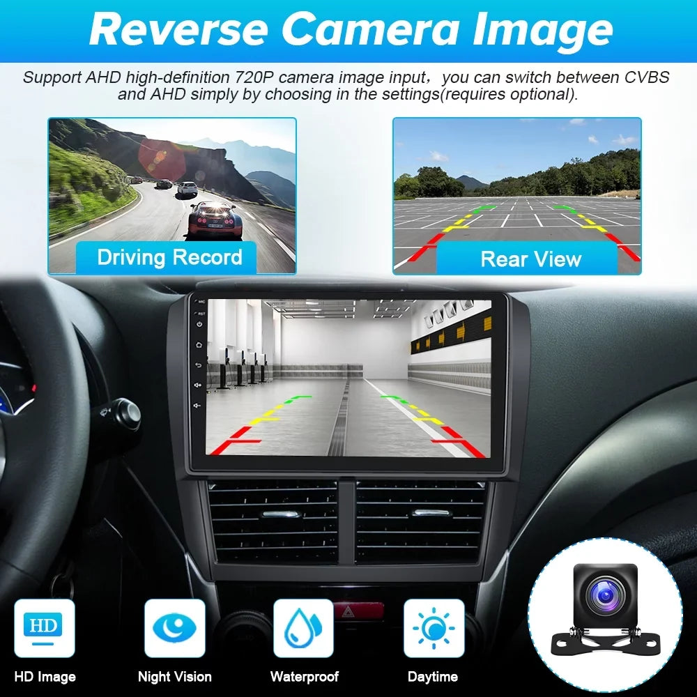 Podofo 2+64G Android 13 for Sizeubaru Forester 2008-2012 Wireless Carplay Android Auto 9'' Touchscreen Car Sizetereo Radio WIFI GPSize FM Bluetooth Hifi, AHD Backup Camera