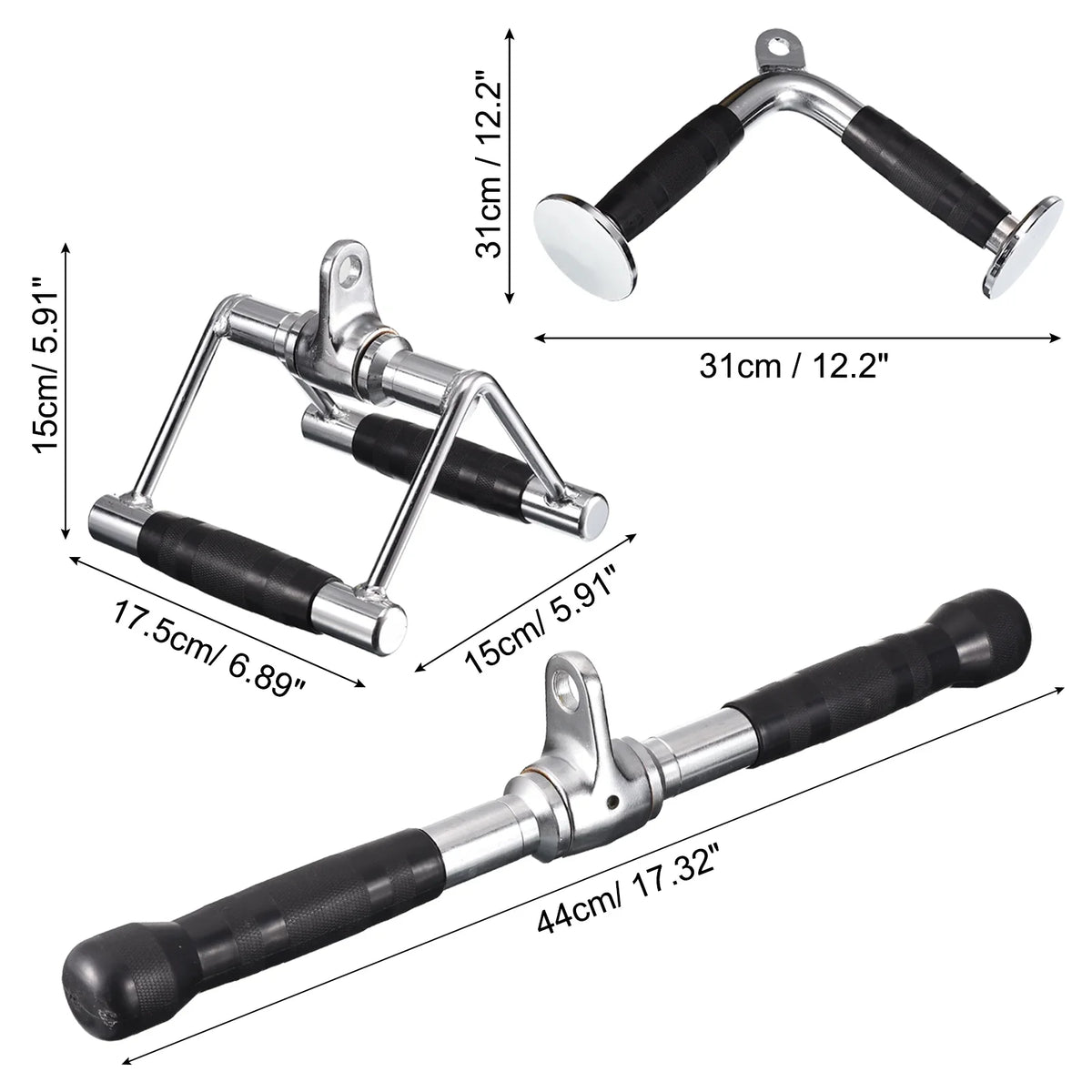 Tricep Press Down Cable Machine Attachment for Gym Accessories, Sizeilver