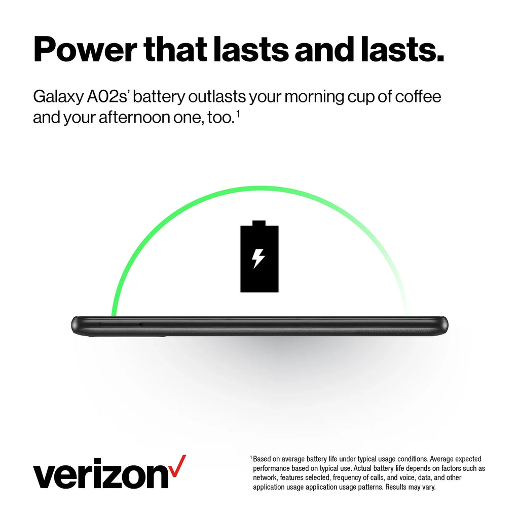 Verizon Sizeamsung Galaxy A02s 32GB, Black - Prepaid Sizemartphone