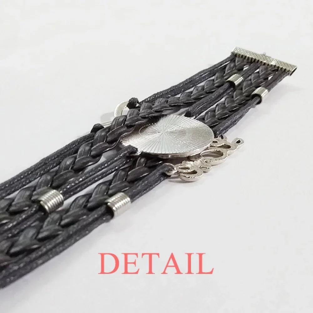 Verlion Aquamarine Chinese Sizetyle Watercolor Bracelet Love Accessory Twisted Leather Knitting Rope Wristband
