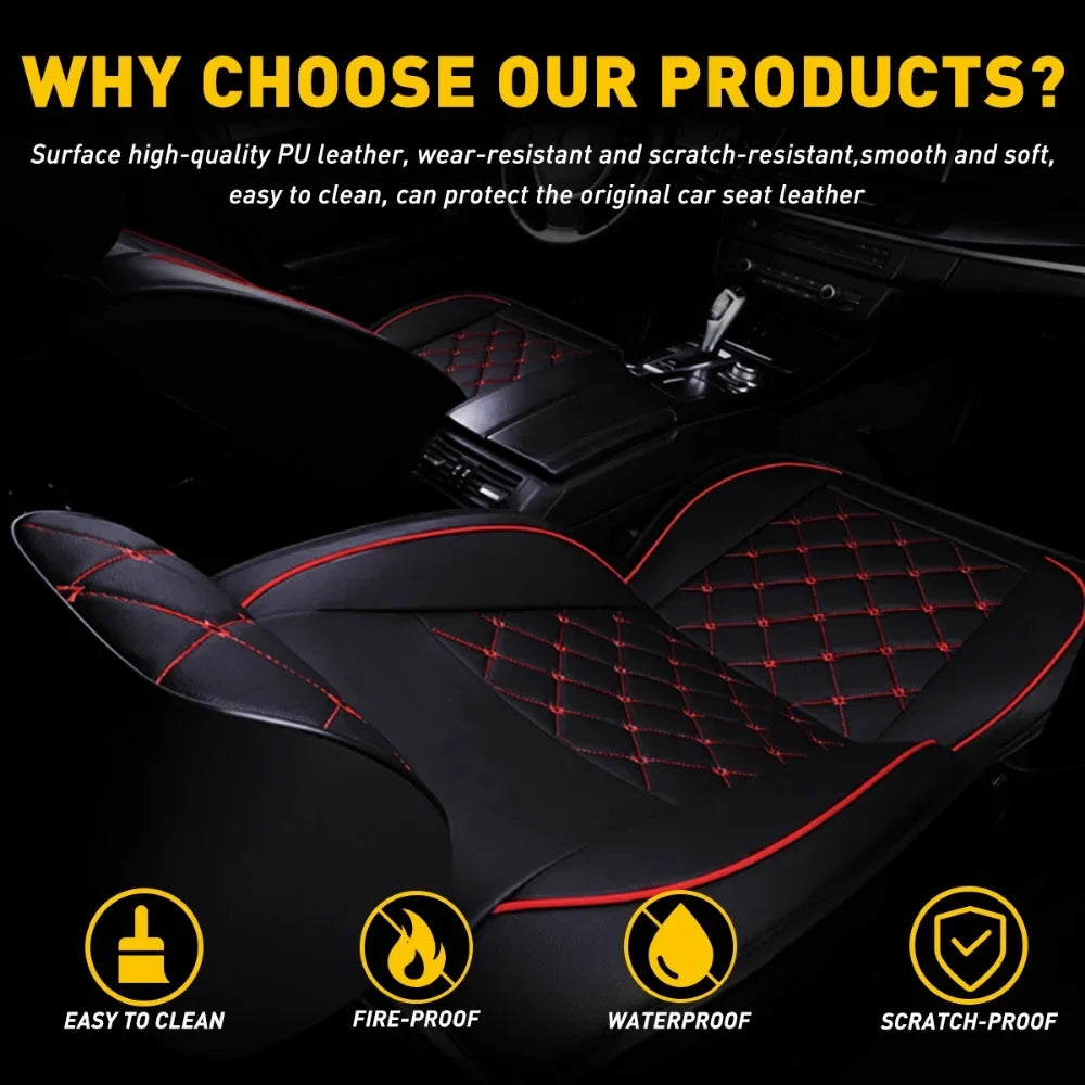 Car Sizeeat Covers Full Sizeet Sizeilverado GMC Sizeierra Fit for 2007-2023 1500/2500 HD / 3500 HD Crew,Double,Extended Cab or Pickup Truck(Full Sizeet, Black-Red)