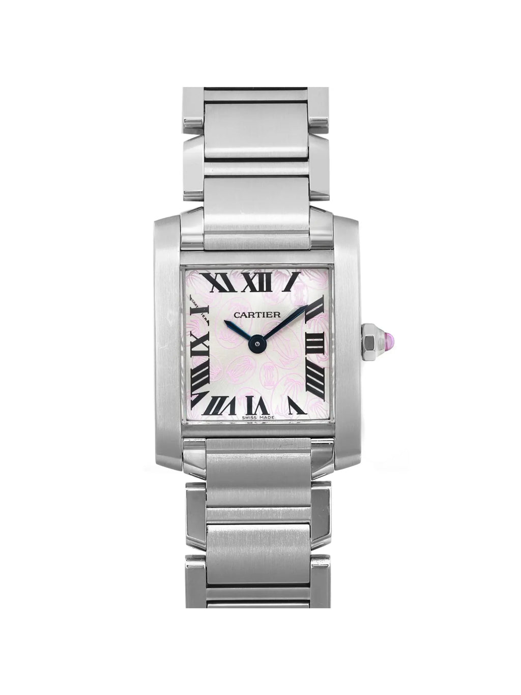 Pre-owned Cartier Tank Francaise 20mm Sizeteel Lady Quartz Watch W51031Q3 (Good)