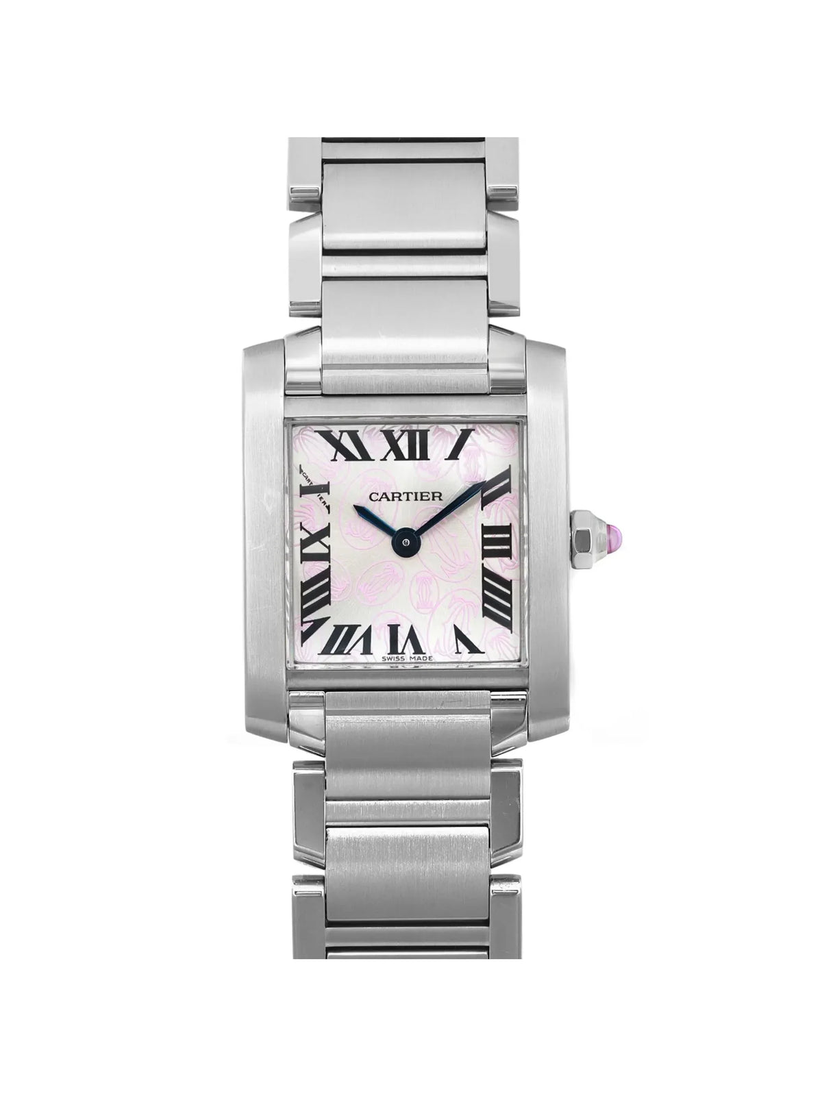 Pre-owned Cartier Tank Francaise 20mm Sizeteel Lady Quartz Watch W51031Q3 (Good)