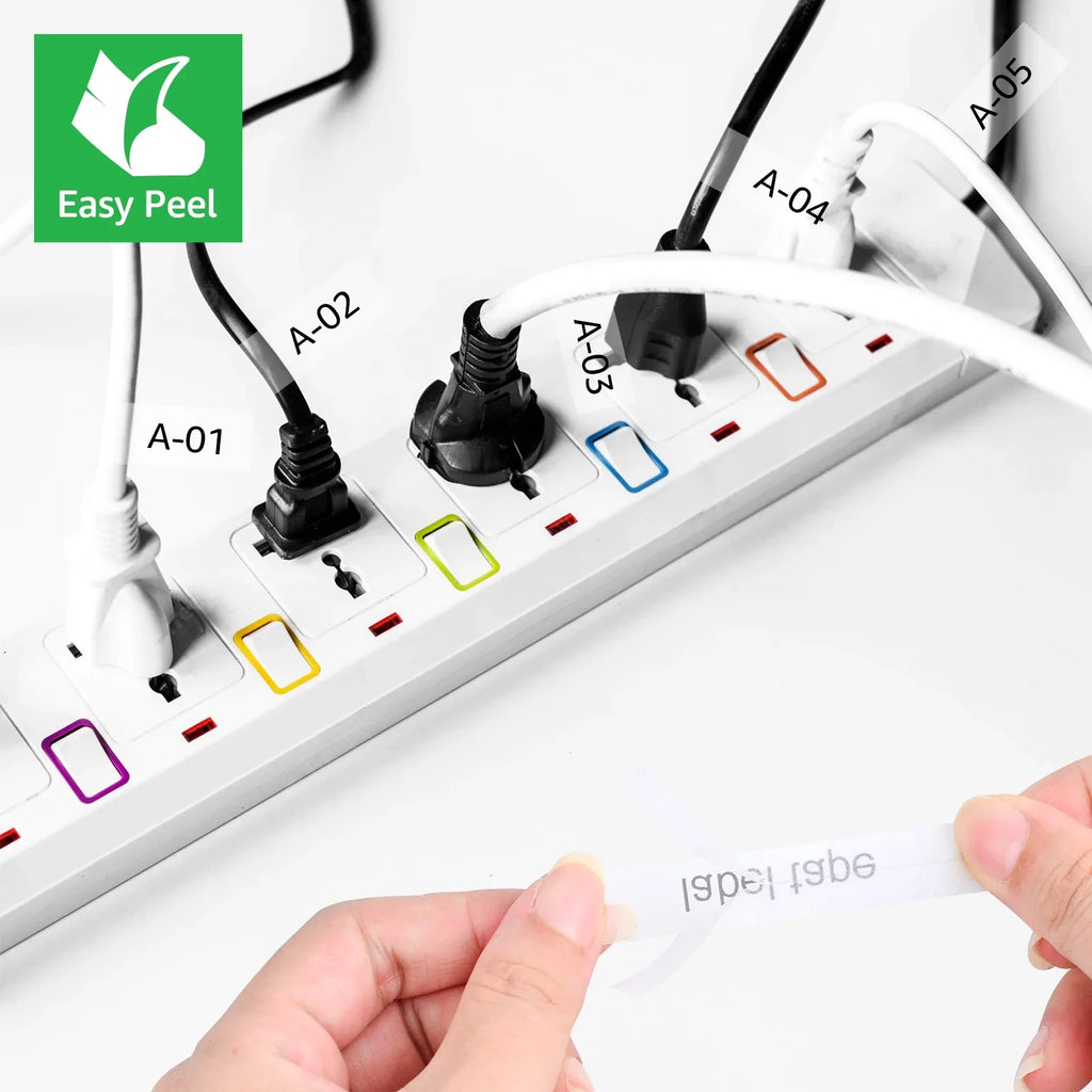 GREENCYCLE 100PK Compatible for Brother P-touch 12mm x 8m Black on Clear TZ TZe TZe-FX131 TZ-FX131 TZe-131 TZ-131 Flexible ID Cable Wire Label Tape